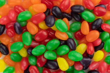 Fototapeta na wymiar Assorted colorful jelly bean candies