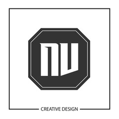 Initial NV Letter Logo Template Design
