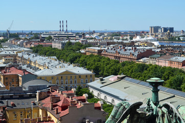 Russia. Saint-Petersburg. Roofs of the city from the height of St. Isaac's Cathedral