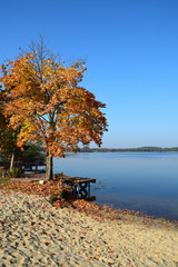 Autumn landscape lake poland