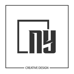 Initial NY Letter Logo Template Design - obrazy, fototapety, plakaty