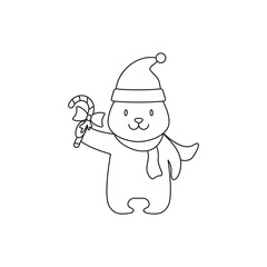 A Christmas white bear of icon holiday day