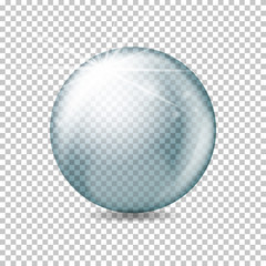Fototapeta na wymiar Transparent realistic ball, isolated.
