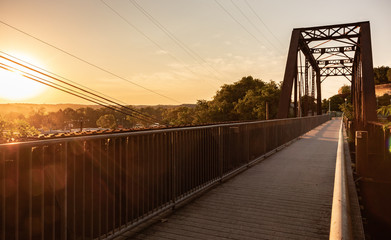 View of the sunset from a bridge