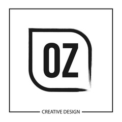 Initial OZ Letter Logo Template Design