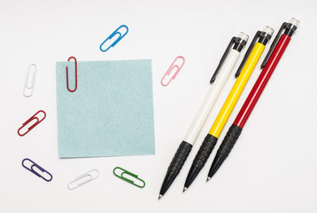 sheet for notes and stationery isolated on white background