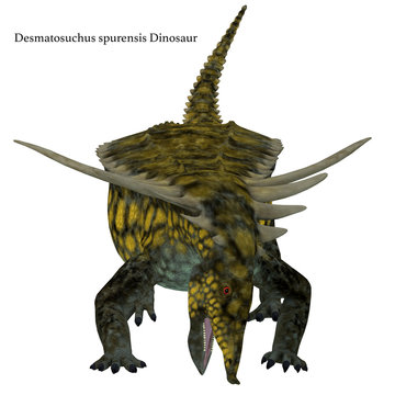 Desmatosuchus Dinosaur Front with Font