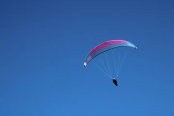 Parachute at the blue sky