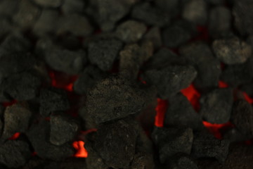 coal on black background