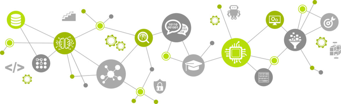 artificial intelligence / machine learning / deep learning / IoT vector illustration