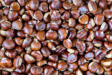 Background with fresh chestnuts