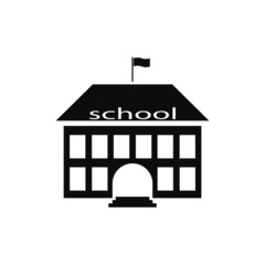 building school icon vector illustration eps10. Isolated badge for website or app - stock infographics