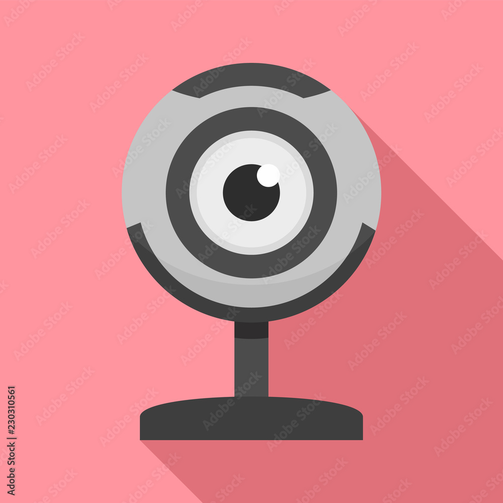 Poster web camera icon. flat illustration of web camera vector icon for web design