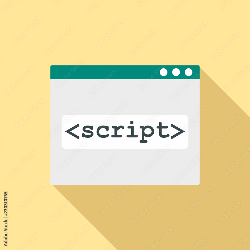 Poster script window icon. flat illustration of script window vector icon for web design