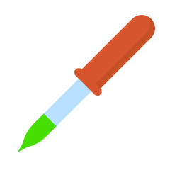 Chemistry pipette icon. Flat illustration of chemistry pipette vector icon for web design