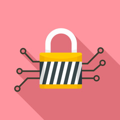 Digital padlock icon. Flat illustration of digital padlock vector icon for web design