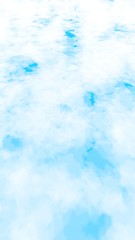Background of abstract white color smoke isolated on blue color background. The wall of white fog. 3D illustration