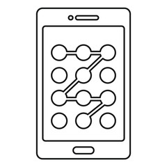 Screen sign lock icon. Outline illustration of screen sign lock vector icon for web design isolated on white background