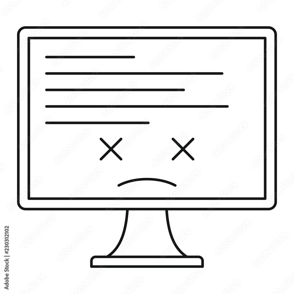 Poster computer block screen icon. outline illustration of computer block screen vector icon for web design
