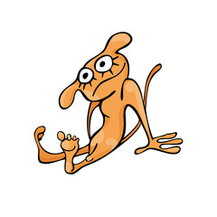 Vector illustration, funny marmoset on a white background, cartoon