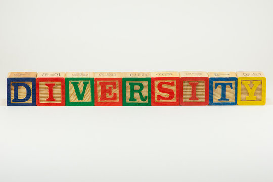 DIVERSITY in Alphabet Block Letters