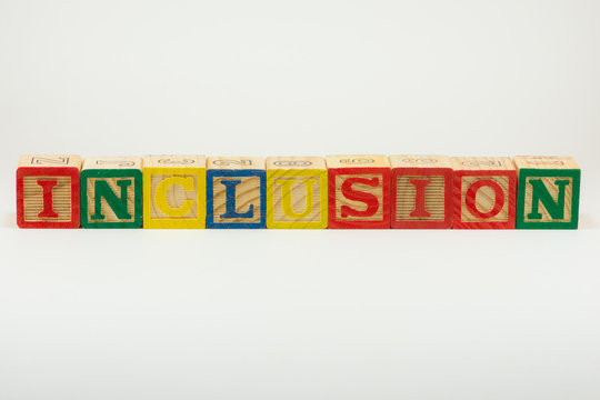 INCLUSION in Alphabet Block Letters