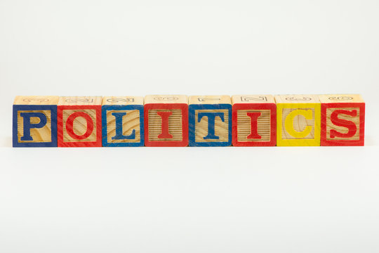 POLITICS in Alphabet Block Letters