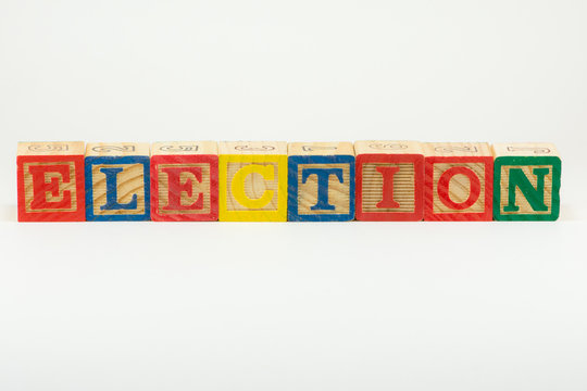 ELECTION in Alphabet Block Letters