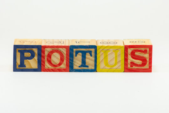 POTUS in Alphabet Block Letters