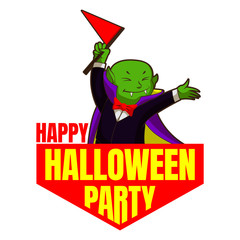 Happy halloween party logo. Cartoon of happy halloween party vector logo for web design isolated on white background