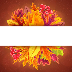 Happy Thanksgiving background with stylized autumn leaves.