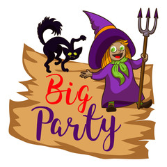 Big party logo. Cartoon of big party vector logo for web design isolated on white background