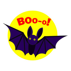 Bat boo logo. Cartoon of bat boo vector logo for web design isolated on white background
