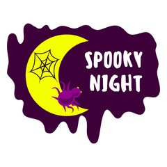 Spooky night logo. Cartoon of spooky night vector logo for web design isolated on white background