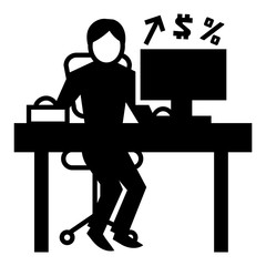 Man office accounting icon. Simple illustration of man office accounting vector icon for web design isolated on white background