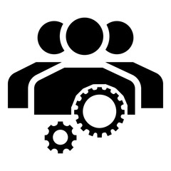 Team work gear icon. Simple illustration of team work gear vector icon for web design isolated on white background