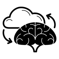 Brain cloud idea icon. Simple illustration of brain cloud idea vector icon for web design isolated on white background