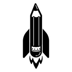 Start up pen rocket icon. Simple illustration of start up pen rocket vector icon for web design isolated on white background