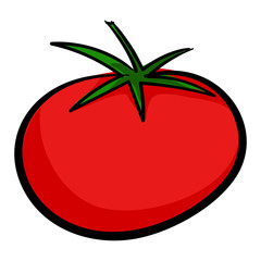 Red tomato icon. Cartoon of red tomato vector icon for web design isolated on white background