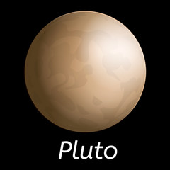 Pluto planet icon. Realistic illustration of pluto planet vector icon for web design
