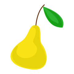 Yellow pear icon. Cartoon of yellow pear vector icon for web design isolated on white background