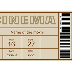 cinema ticket movie admit paper admission entry cardboard