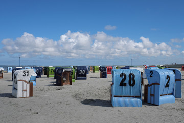 Strandk&ouml;rbe an der Norsdsee - Stockfoto