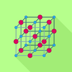 Obraz premium Atomic cube icon. Flat illustration of atomic cube vector icon for web design