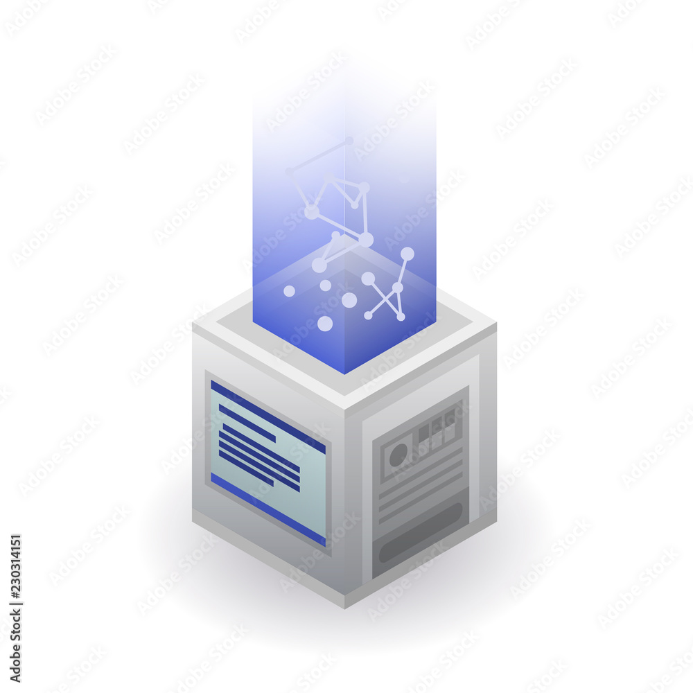 Poster abstract cube icon. isometric of abstract cube vector icon for web design isolated on white backgrou