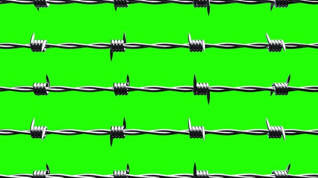 Barbwire on green chroma key.
Loop able 3DCG render animation.