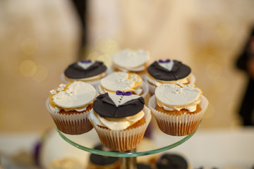 a plate of sweets.
Candibar on a holiday.
dessert at the festive table.


