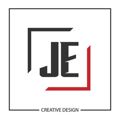 Initial JE Letter Logo Template Design