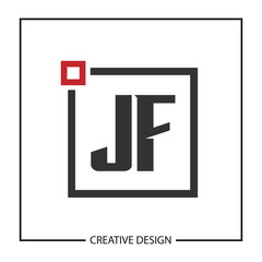 Initial JF Letter Logo Template Design