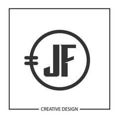 Initial JF Letter Logo Template Design